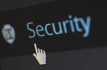 Cursor hovering over the word 'Security' on a digital screen.